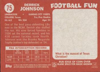 2005 Topps Heritage #75 Derrick Johnson Back