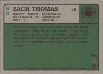 2005 Topps Heritage #93 Zach Thomas Back