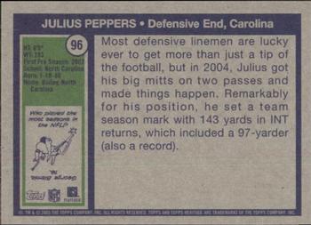 2005 Topps Heritage #96 Julius Peppers Back