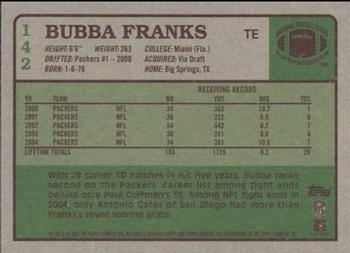 2005 Topps Heritage #142 Bubba Franks Back