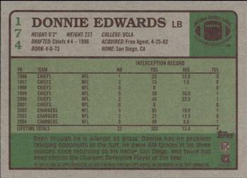 2005 Topps Heritage #174 Donnie Edwards Back