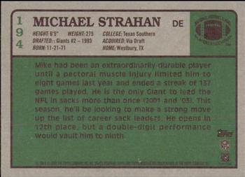 2005 Topps Heritage #194 Michael Strahan Back