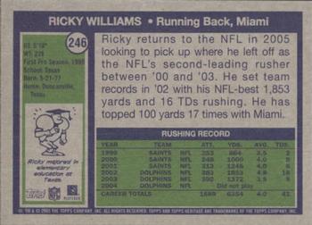 2005 Topps Heritage #246 Ricky Williams Back