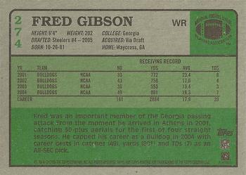 2005 Topps Heritage #274 Fred Gibson Back