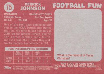 2005 Topps Heritage #75 Derrick Johnson Back