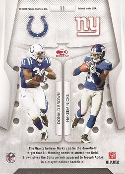 2009 Playoff Contenders - Round Numbers #11 Donald Brown / Hakeem Nicks Back