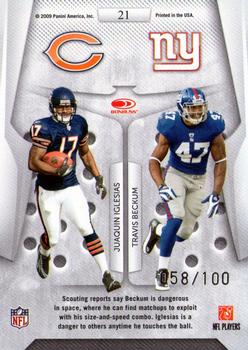 2009 Playoff Contenders - Round Numbers Gold #21 Juaquin Iglesias / Travis Beckum Back