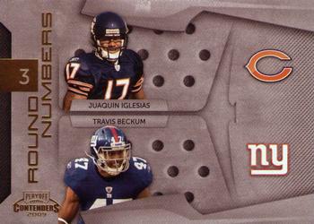 2009 Playoff Contenders - Round Numbers Gold #21 Juaquin Iglesias / Travis Beckum Front