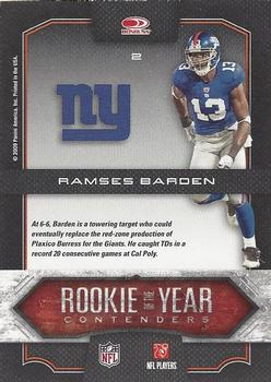 2009 Playoff Contenders - ROY Contenders #2 Ramses Barden Back
