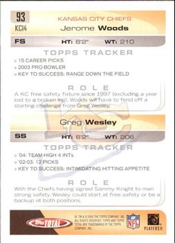2005 Topps Total #93 Greg Wesley / Jerome Woods Back