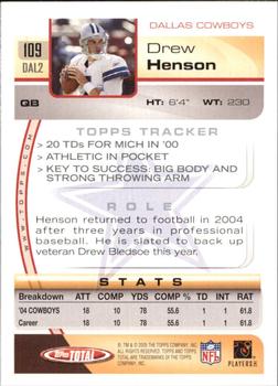 2005 Topps Total #109 Drew Henson Back