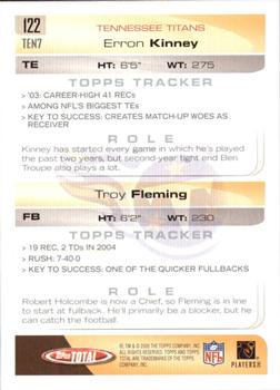 2005 Topps Total #122 Erron Kinney / Troy Fleming Back