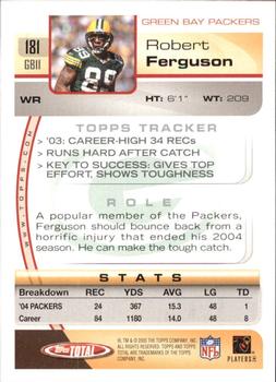 2005 Topps Total #181 Robert Ferguson Back