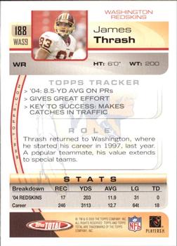 2005 Topps Total #188 James Thrash Back