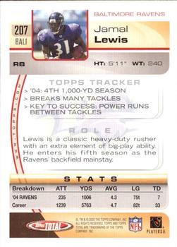 2005 Topps Total #207 Jamal Lewis Back