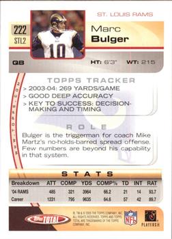 2005 Topps Total #222 Marc Bulger Back