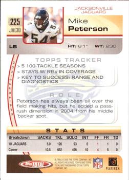 2005 Topps Total #225 Mike Peterson Back