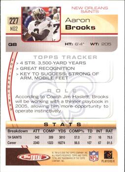 2005 Topps Total #227 Aaron Brooks Back