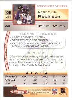 2005 Topps Total #239 Marcus Robinson Back