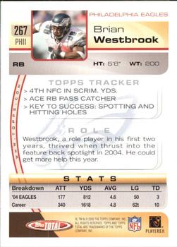 2005 Topps Total #267 Brian Westbrook Back