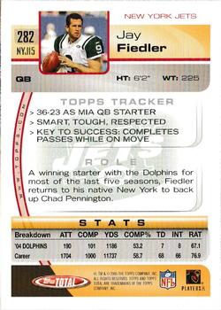 2005 Topps Total #282 Jay Fiedler Back