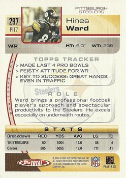 2005 Topps Total #297 Hines Ward Back