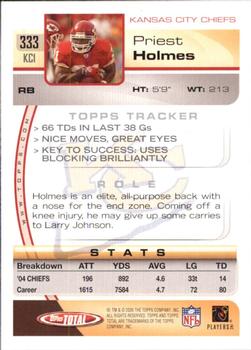 2005 Topps Total #333 Priest Holmes Back