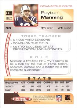 2005 Topps Total #338 Peyton Manning Back
