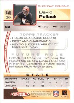 2005 Topps Total #470 David Pollack Back