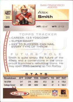 2005 Topps Total #487 Alex Smith Back