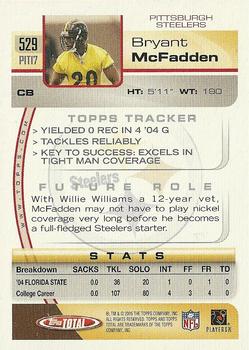 2005 Topps Total #529 Bryant McFadden Back