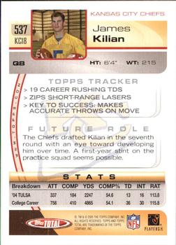 2005 Topps Total #537 James Kilian Back