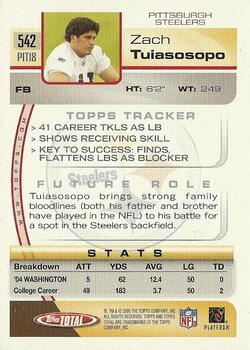 2005 Topps Total #542 Zach Tuiasosopo Back