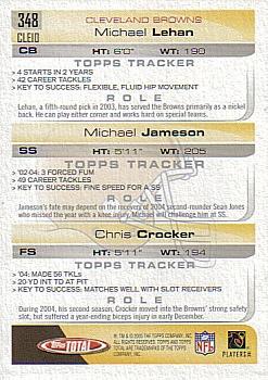 2005 Topps Total #348 Michael Lehan / Michael Jameson / Chris Crocker Back