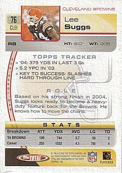 2005 Topps Total #76 Lee Suggs Back