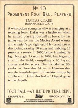 2005 Topps Turkey Red #10 Dallas Clark Back