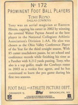 2005 Topps Turkey Red #172 Tony Romo Back