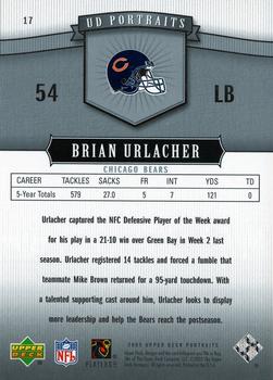 2005 Upper Deck Portraits #17 Brian Urlacher Back