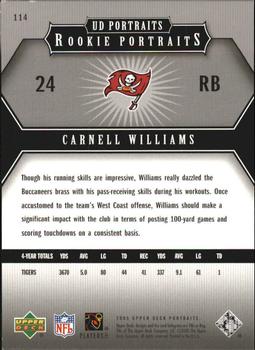 2005 Upper Deck Portraits #114 Carnell Williams Back