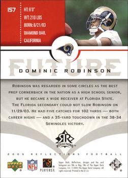 2005 Upper Deck Reflections #157 Dominic Robinson Back
