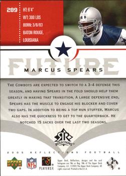 2005 Upper Deck Reflections #289 Marcus Spears Back