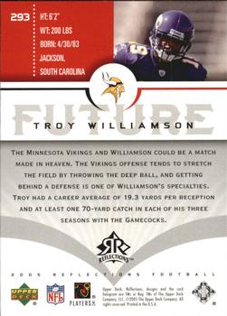 2005 Upper Deck Reflections #293 Troy Williamson Back