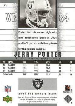 2005 Upper Deck Rookie Debut #70 Jerry Porter Back