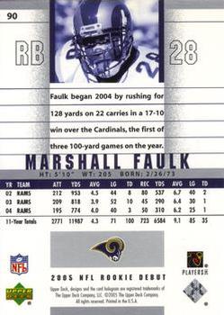 2005 Upper Deck Rookie Debut #90 Marshall Faulk Back