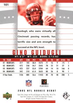 2005 Upper Deck Rookie Debut #101 Gino Guidugli Back