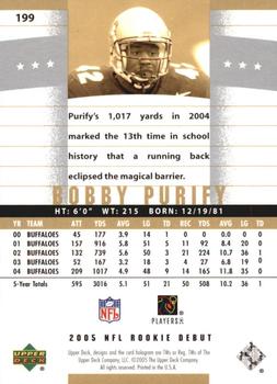 2005 Upper Deck Rookie Debut #199 Bobby Purify Back