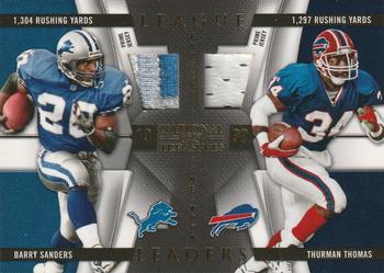 2009 Playoff National Treasures - League Leaders Materials Combo Prime #11 Barry Sanders / Thurman Thomas Front