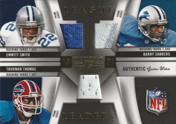 2009 Playoff National Treasures - League Leaders Materials Trios Prime #7 Emmitt Smith / Barry Sanders / Thurman Thomas Front