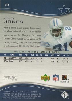 2005 Upper Deck Sweet Spot #24 Julius Jones Back
