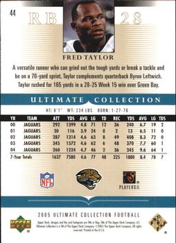 2005 Upper Deck Ultimate Collection #44 Fred Taylor Back